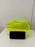 Mini Heart Design Novelty Bag Neon-Green Funky Chain Strap, Clear Bag