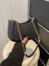 Small Hobo Bag Black Fashionable Chain Strap