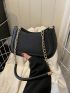 Small Hobo Bag Black Fashionable Chain Strap