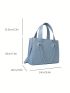 Small Square Bag Baby Blue Chain Decor Double Handle