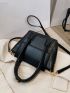 Black Square Bag Minimalist Flap For Work