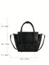 Black Square Bag Minimalist Flap For Work