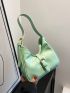 Green Hobo Bag Buckle Decor Fashionable For Daily