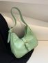 Green Hobo Bag Buckle Decor Fashionable For Daily