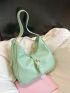 Green Hobo Bag Buckle Decor Fashionable For Daily