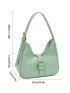 Green Hobo Bag Buckle Decor Fashionable For Daily