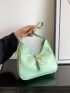 Green Hobo Bag Buckle Decor Fashionable For Daily