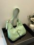 Green Hobo Bag Buckle Decor Fashionable For Daily