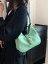 Green Hobo Bag Buckle Decor Fashionable For Daily