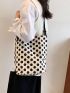 Polka Dots Pattern Bucket Bag Fashionable Adjustable Strap