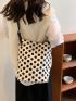 Polka Dots Pattern Bucket Bag Fashionable Adjustable Strap