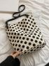 Polka Dots Pattern Bucket Bag Fashionable Adjustable Strap