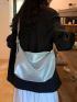 Litchi Embossed Hobo Bag Large Capacity With Zipper Funky