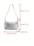 Litchi Embossed Hobo Bag Large Capacity With Zipper Funky