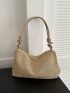 Vacation Hobo Bag With Zipper Khaki