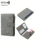 Letter Graphic Snap Button Passport Case