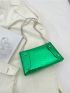 Mini Crocodile Embossed Flap Square Bag Funky Green