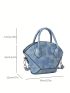 Crocodile Embossed Tie Dye Pattern Dome Bag Double Handle