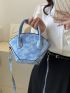 Crocodile Embossed Tie Dye Pattern Dome Bag Double Handle