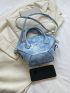 Crocodile Embossed Tie Dye Pattern Dome Bag Double Handle