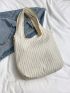 Plaid Pattern Shopper Bag Casual