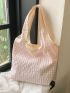 Plaid Pattern Shopper Bag Casual