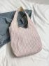 Plaid Pattern Shopper Bag Casual