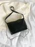 Button Detail Hobo Bag With Zipper Fashion Black