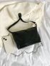 Button Detail Hobo Bag With Zipper Fashion Black