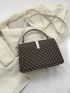 Small Flap Square Bag Colorblock Geometric Pattern Buckle Decor