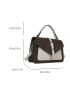 Small Flap Square Bag Colorblock Geometric Pattern Buckle Decor