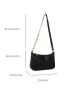 Small Hobo Bag Embossed Detail Solid Black