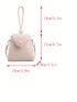 Mini Flap Bucket Bag Heart Decor With Top Handle