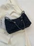 Medium Hobo Bag Embossed Detail Knot Design Strap