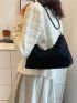 Medium Hobo Bag Embossed Detail Knot Design Strap