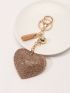 Love Heart Keychain Full Rhinestone Alloy Key Ring Women Handbag Pendant Creative Key Chain