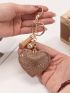 Love Heart Keychain Full Rhinestone Alloy Key Ring Women Handbag Pendant Creative Key Chain