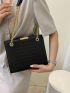 Small Square Bag Crocodile Embossed Eyelet Detail Chain Strap