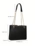 Small Square Bag Crocodile Embossed Eyelet Detail Chain Strap