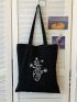 Small Shopper Bag Heart & Floral Graphic Preppy