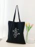 Small Shopper Bag Heart & Floral Graphic Preppy