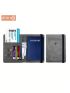 Letter & Plane Embossed Passport Case Bifold PU Multi-Function