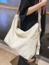 Oversized Hobo Bag With Zipper Casual Adjustable Strap