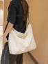 Oversized Hobo Bag With Zipper Casual Adjustable Strap