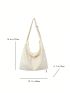 Oversized Hobo Bag With Zipper Casual Adjustable Strap