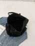 Large Shopper Bag Multi-Pocket Minimalist Black