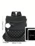 Medium Classic Backpack Studded & Pom Pom Decor