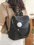 Medium Classic Backpack Studded & Pom Pom Decor