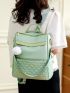 Medium Classic Backpack Studded & Pom Pom Decor