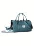 Letter Patch Decor Travel Bag Double Handle